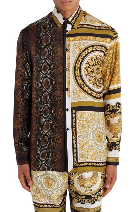 versace silk button up